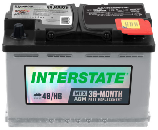 Imagen de BATERIA INTERSTATE AGM 48H6 CCA760 -/+